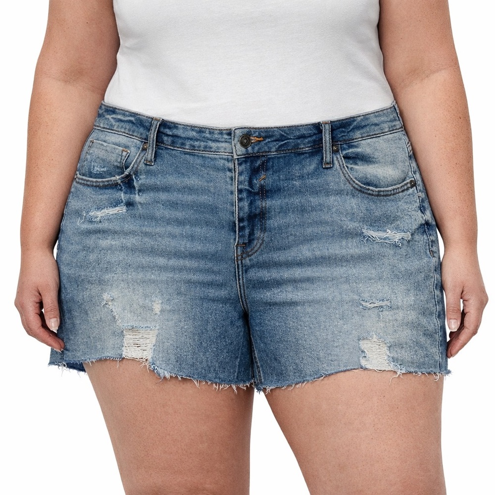New! Vigoss Marley Distressed Cut Off Denim Jean Shorts Women’s Size 20